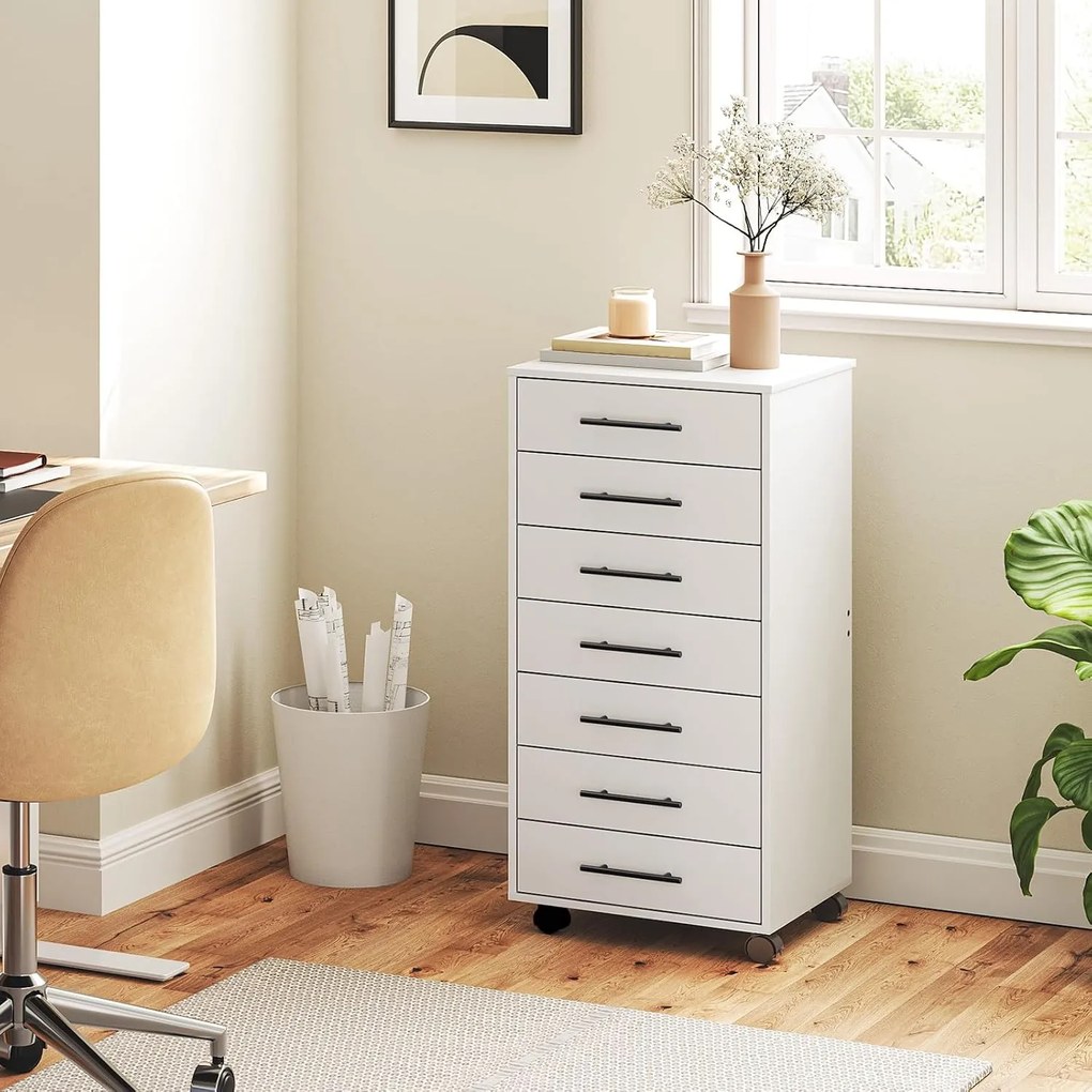 Pojízdný kancelářský kontejner Vasagle Dovi bílý