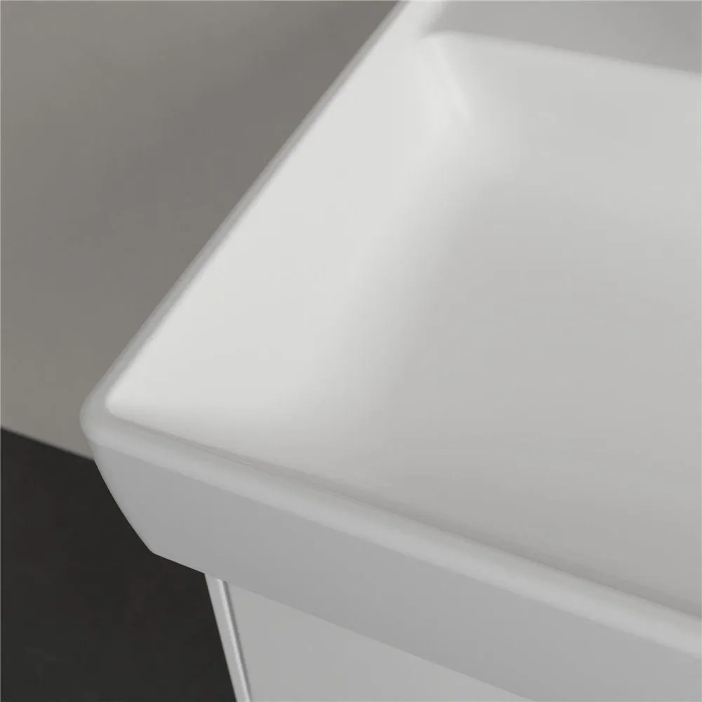 VILLEROY &amp; BOCH Collaro závesné umývadlo s otvorom, s prepadom, 600 x 470 mm, Stone White, s povrchom CeramicPlus, 4A3360RW