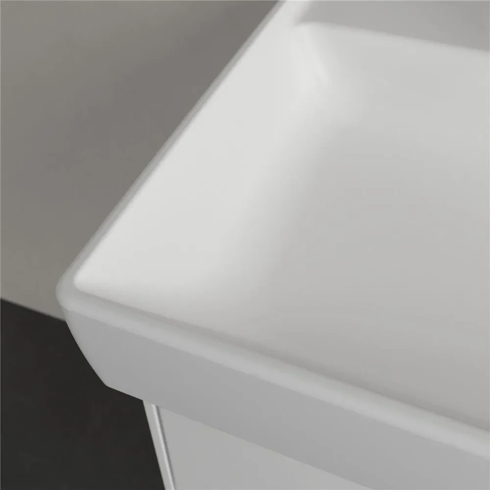 VILLEROY & BOCH Collaro závesné umývadlo s otvorom, s prepadom, 600 x 470 mm, Stone White, s povrchom CeramicPlus, 4A3360RW