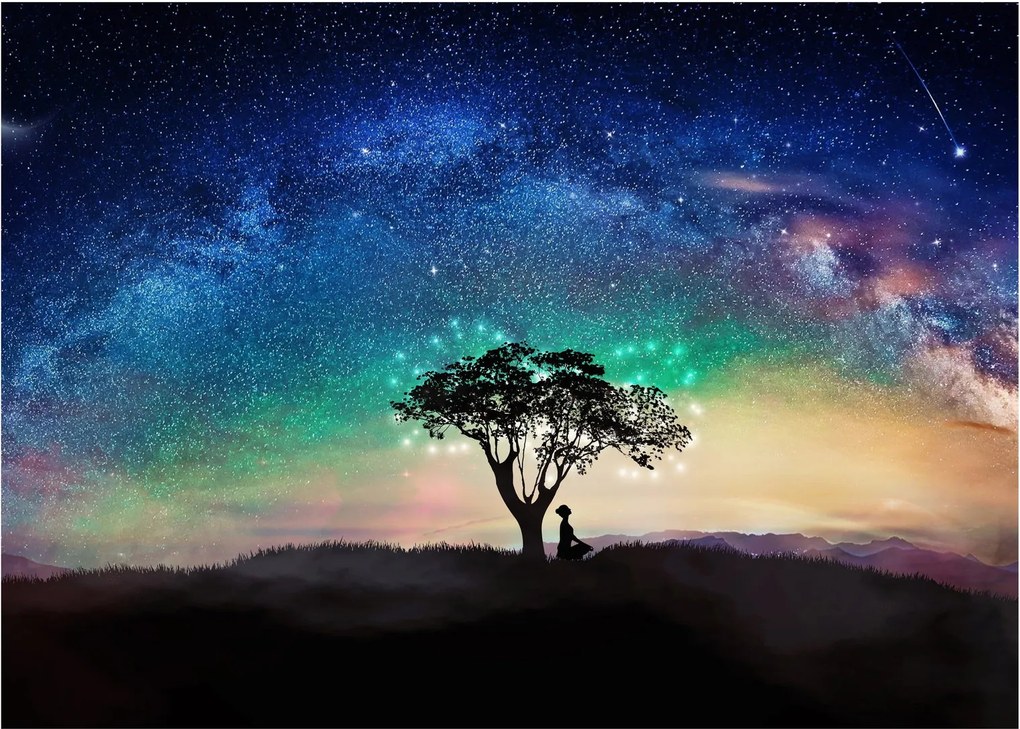 Sklenený obraz - Odpočinok pod hviezdami (70x50 cm)