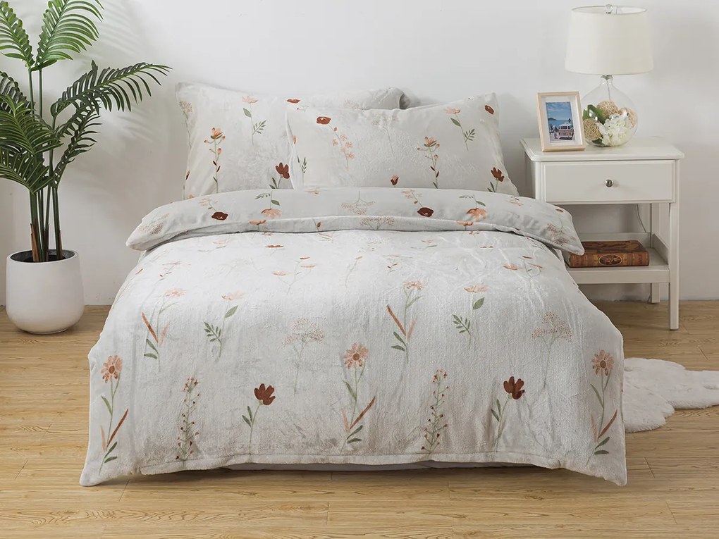 XPOSE® Mikroplyšové obliečky DIVOKÉ MAKY Exclusive - svetlo sivé