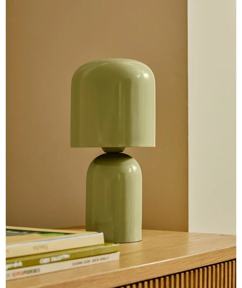 Zelená stolová lampa s kovovým tienidlom (výška 28 cm) Monze – Kave Home
