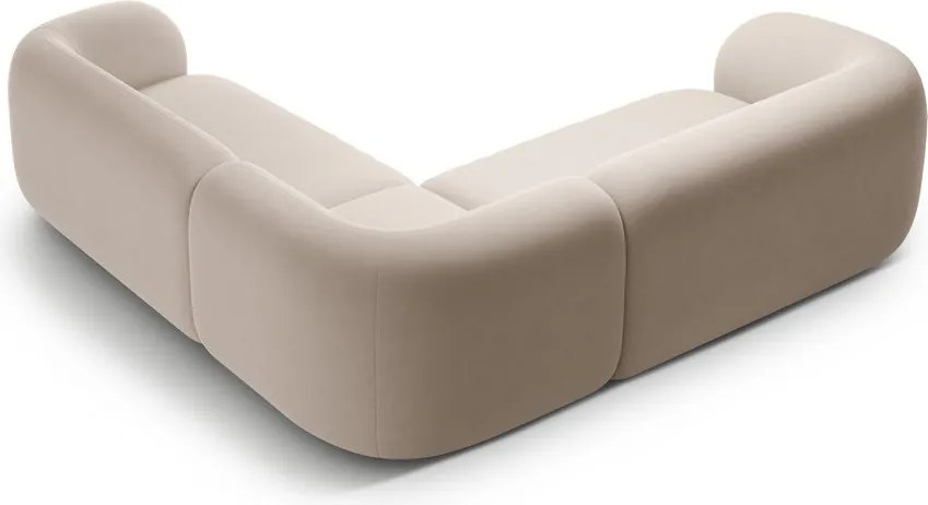 Béžová zamatová rohová pohovka Kate – Micadoni