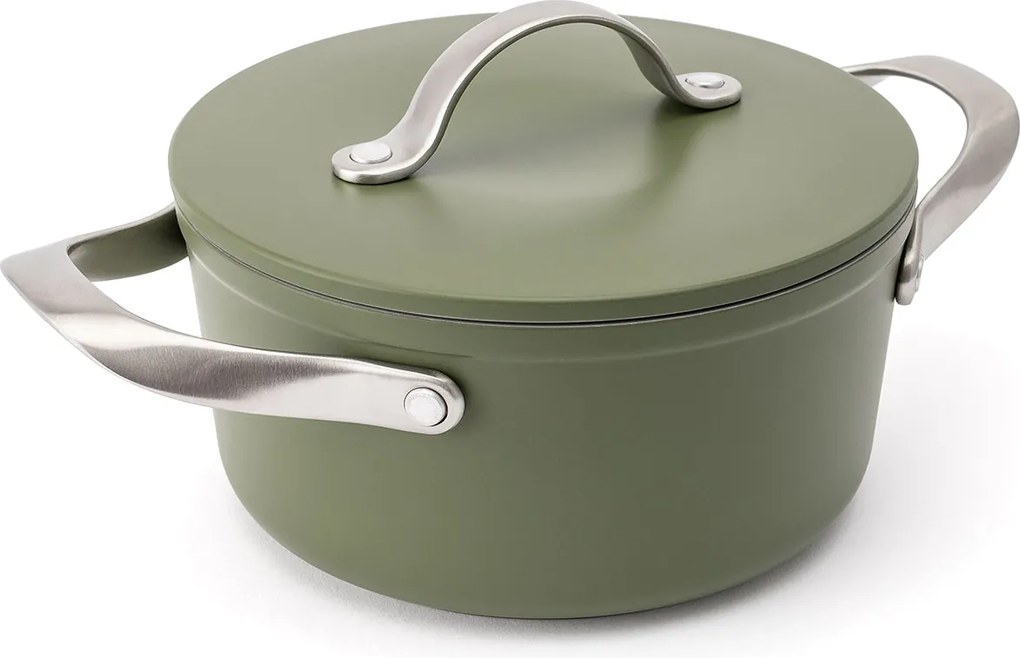 Elmich Nepriľnavý keramický hrniec Zen Ø 18 cm – olivovozelená