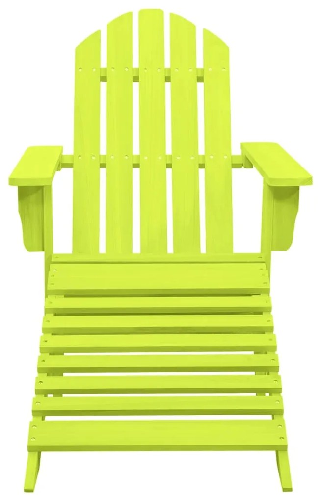 vidaXL Záhradná stolička Adirondack s otomanom jedľový masív zelená