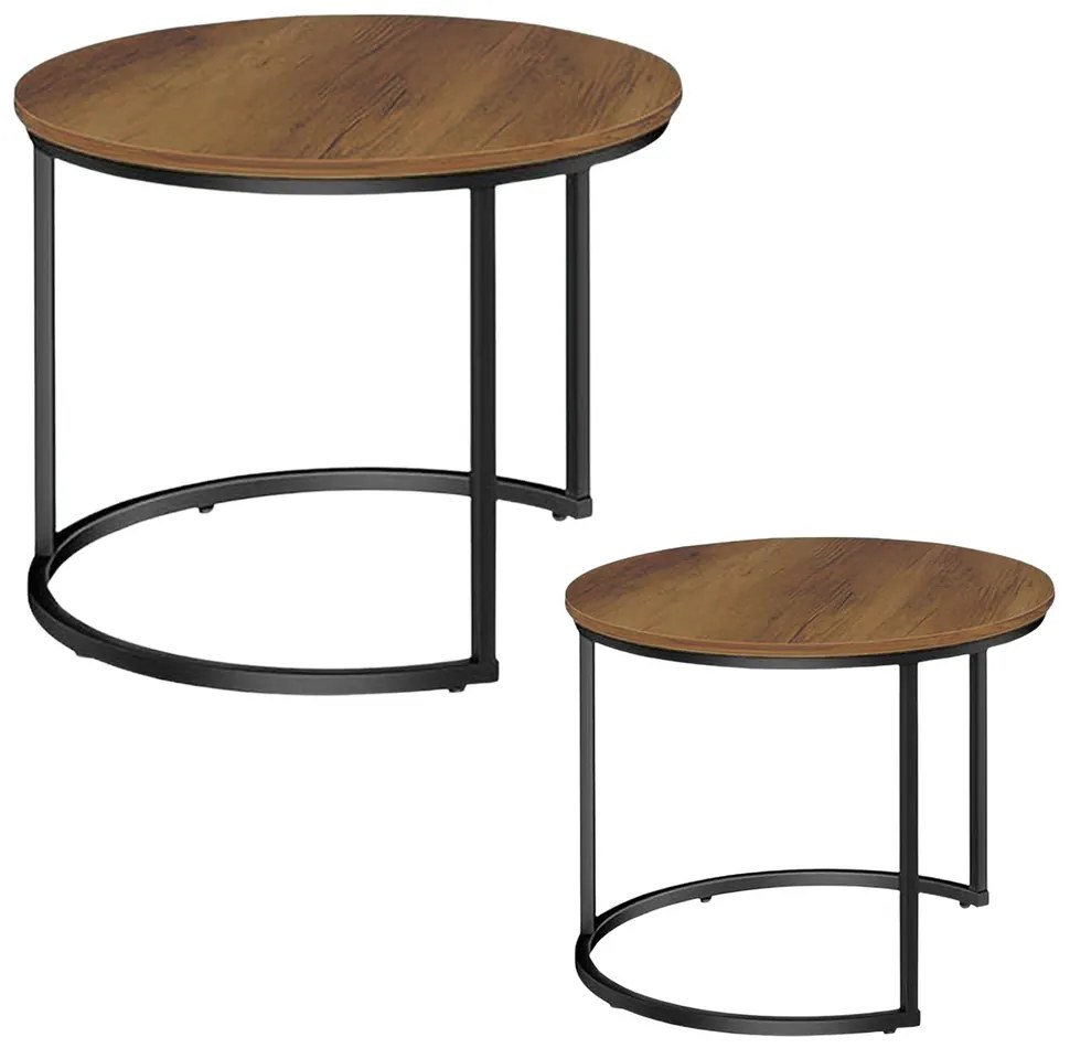 LEAN Sada okruhlých konferenčných stolíkov 2v1 – 70x50cm a 45x44cm