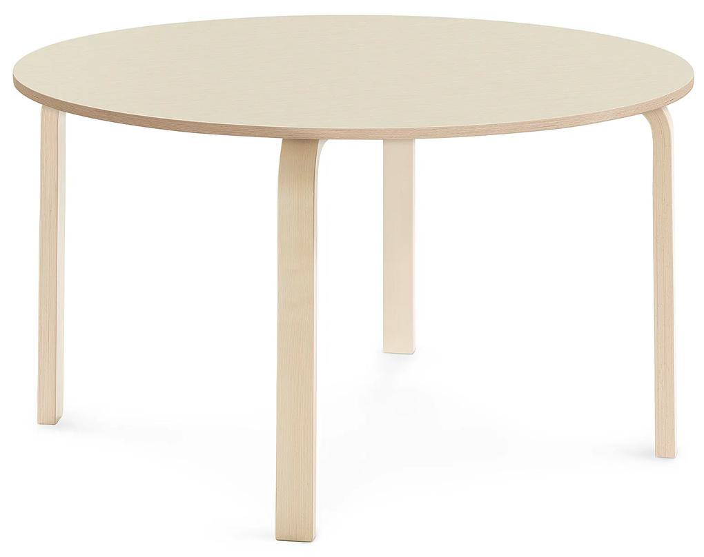 Stôl ELTON, Ø 1200x640 mm, laminát - breza, breza