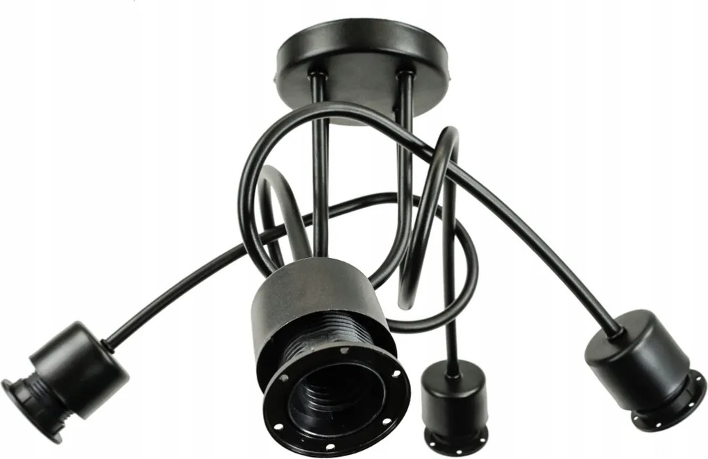 Závesná lampa na strop LOFT 4x veľká drevená guľa