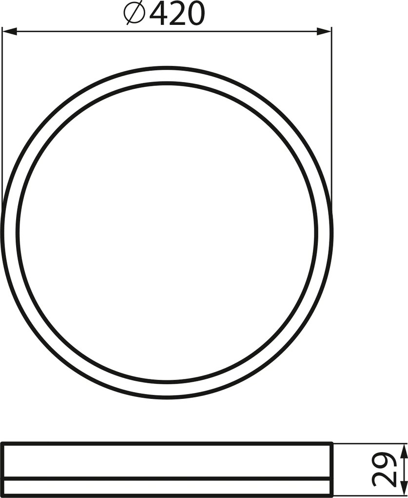 KANLUX KANLUX, AZPO stropné LED svietidlo, priemer 420mm, 22W, 3000/4000/6000K, IP54, čierna matná, 31517