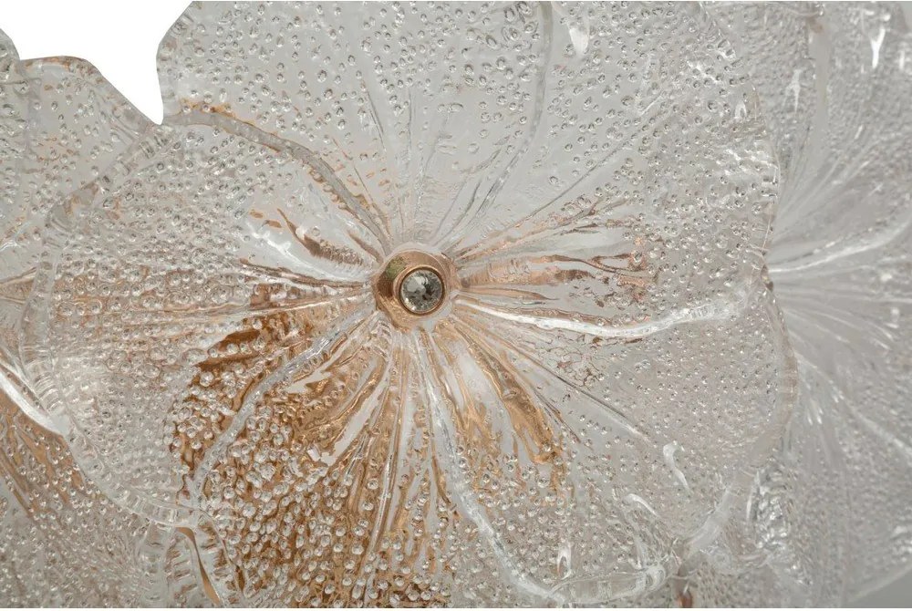 Sklenené nástenné svietidlo v zlatej farbe Ibiscus – Mauro Ferretti