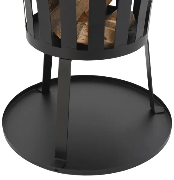 Prenosné ohnisko na drevo s roštom čierna