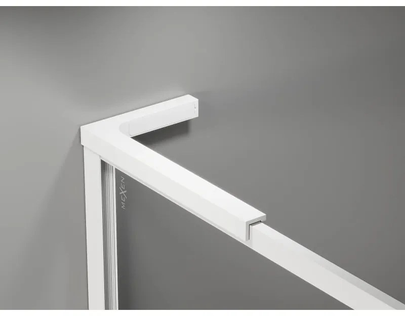 Mexen, Mexen Kioto-XF L sprchová stena s rámom 110 x 202 cm, priehľadná 10 mm, biela - 800-110-174-20-00-XF