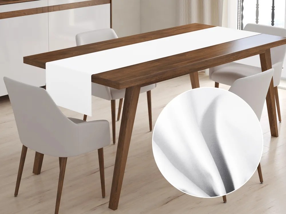Biante Bavlnený saténový behúň na stôl ST-020 Biely 45x160 cm