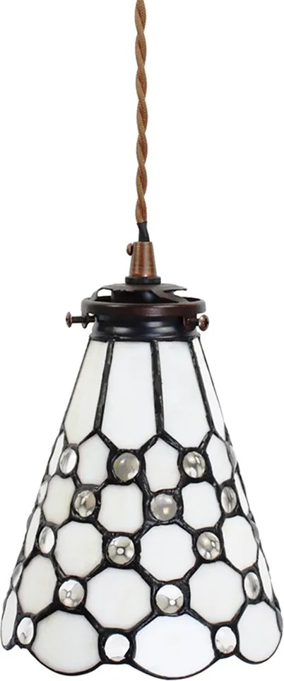 Závesná Tiffany lampa kamienky TransparentEye - Ø 15*115 cm E14/max 1*25W