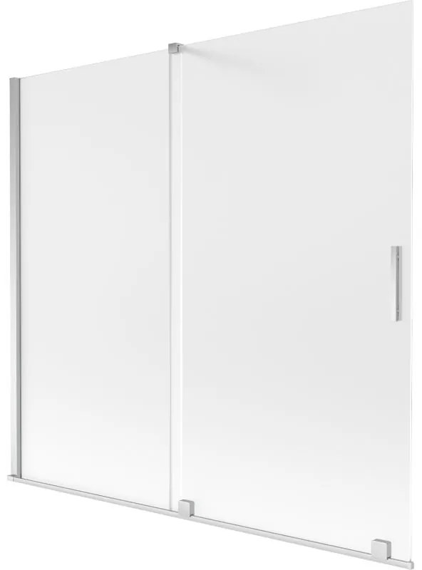 Mexen Velar, 2-krídlová posuvná vaňová zástena 170 x 150 cm, 8mm sklo námraza, chrómová, 896-170-000-31-01