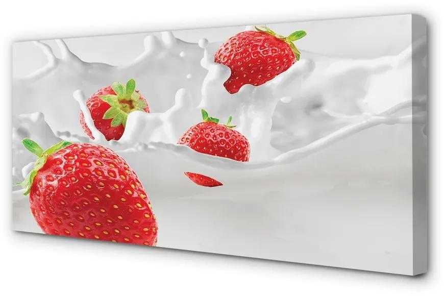 Obraz canvas jahodové mlieko 100x50 cm