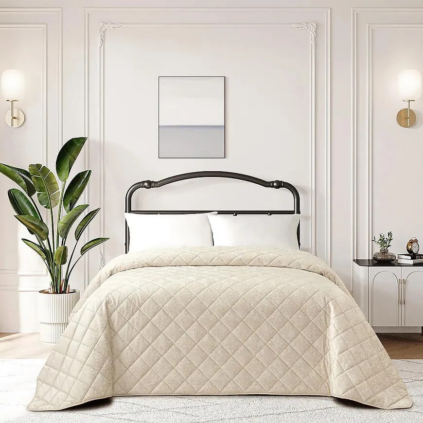 Prikrývka na posteľ Emilia RQ-090 170x220 cm béžová