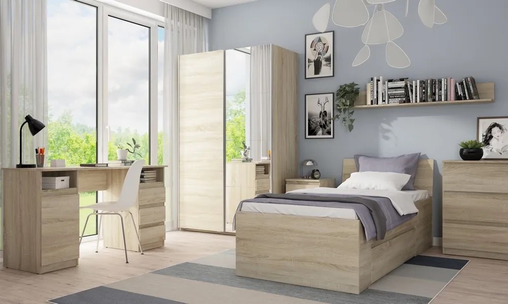 Šatníková skriňa Carlos 125/43 2D, dub artisan, 125 cm