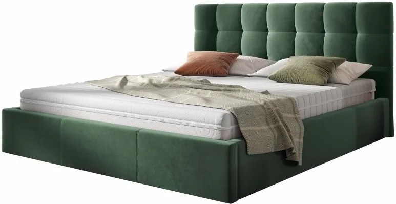 Hector Čalouněná postel Acoma 160x200 dvoulůžko - zelené