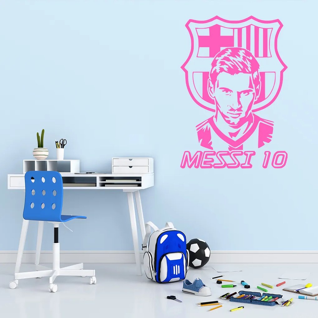 Veselá Stena Samolepka Lionel Messi 10 Farba: oranžová, Veľkosť: 100 x 70 cm