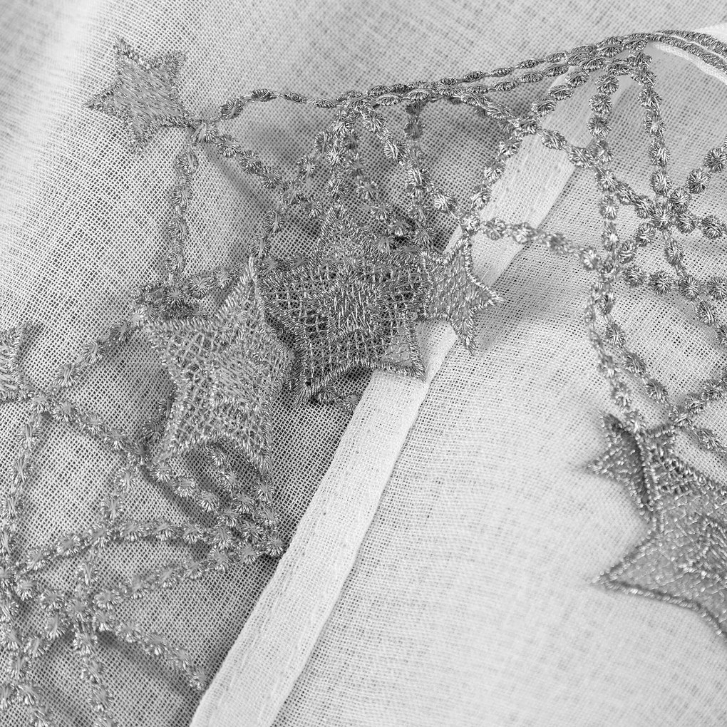 KRÁTKA VIANOČNÁ ZÁCLONA NA PÁSKE XMAS 60X150 CM HVIEZDY