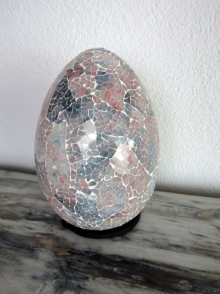 Stolná lampa ART EGG, 25 cm ružová, ručná práca