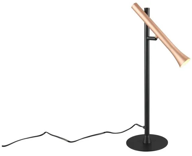 LED stolová lampa v čierno-zlatej farbe s kovovým tienidlom (výška 53 cm) Fiato – Trio