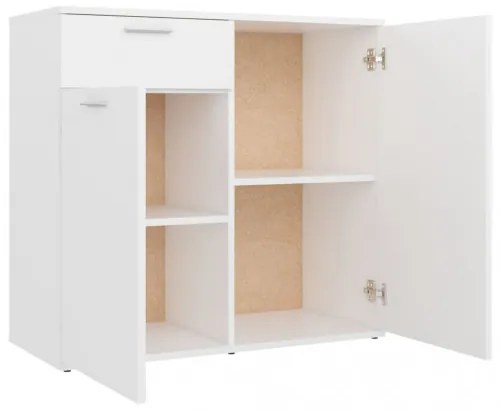 vidaXL Komoda biela 80x36x75 cm drevotrieska-