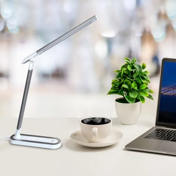 LED Stmievateľná dotyková stolná lampa MADERA LED/7W/230V biela