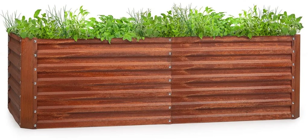 Blumfeldt Rust Grow, vyvýšený záhon, záhradný záhon, pozinkovaný oceľový plech, hrdzavá úprava