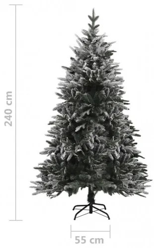 vidaXL Umelý vianočný stromček s LED a vločkami snehu 240 cm PVC a PE-