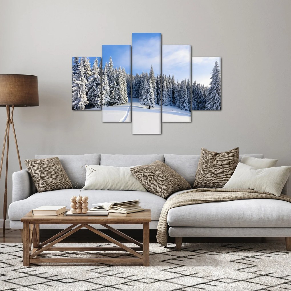 Obraz - Zima v lesoch (150x105 cm)