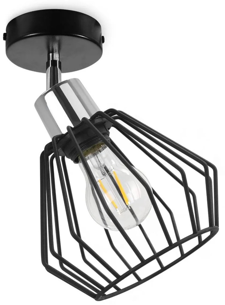 Bodové svietidlo Nuvola 4, 1x čierne drôtené tienidlo, (možnosť polohovania), g