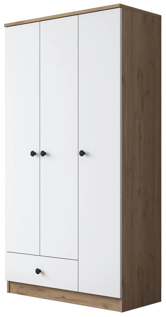 Šatníková skriňa BA 117 90 cm orech/biela