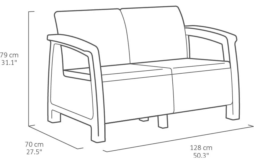 Tmavosivá záhradná lounge súprava pre 4 osoby Corfu – Keter