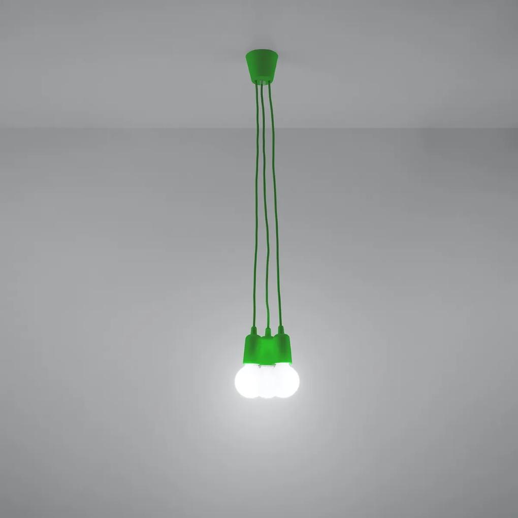 Sollux Lighting Závesné svietidlo DIEGO 3 zelené