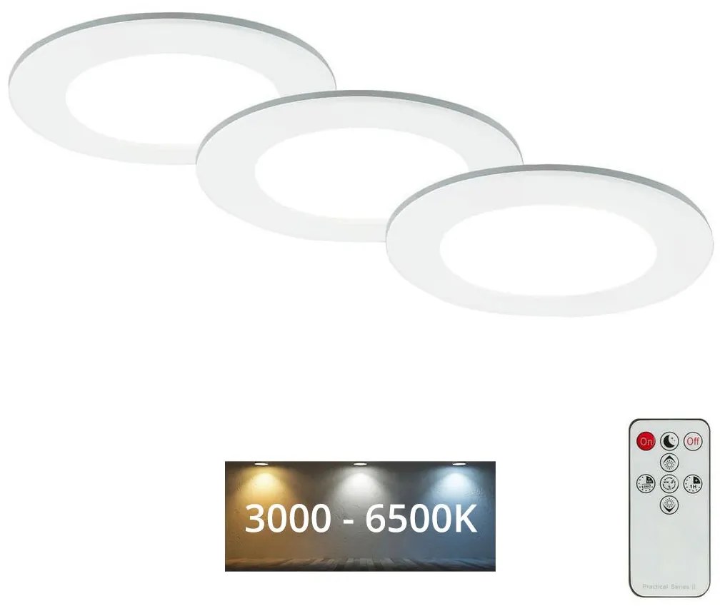 Briloner - SADA 3x LED Kúpeľňové podhľadové svietidlo LED/4,8W/230V IP44 + DO BL1319
