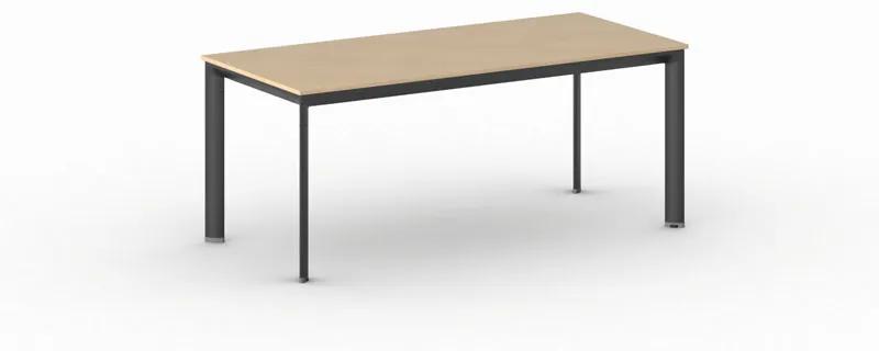 Kancelársky stôl PRIMO INVITATION, čierna podnož, 1800 x 800 mm, orech