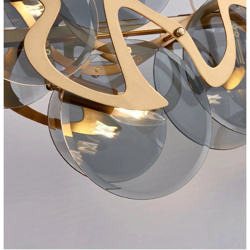 Toolight Toolight, stropné svietidlo 8xE14, APP1545-8CP zlatá matná-šedá, OSW-04065