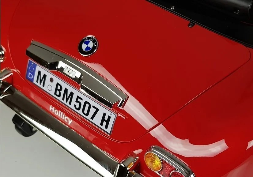 LEAN CARS Elektrické autíčko BMW Retro, LED, MP3, diaľkové ovládanie, červené lakované
