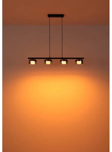Globo 16055-4HS - LED Luster na lanku HIGGINS 4xGX53/6W/230V dymová/čierna