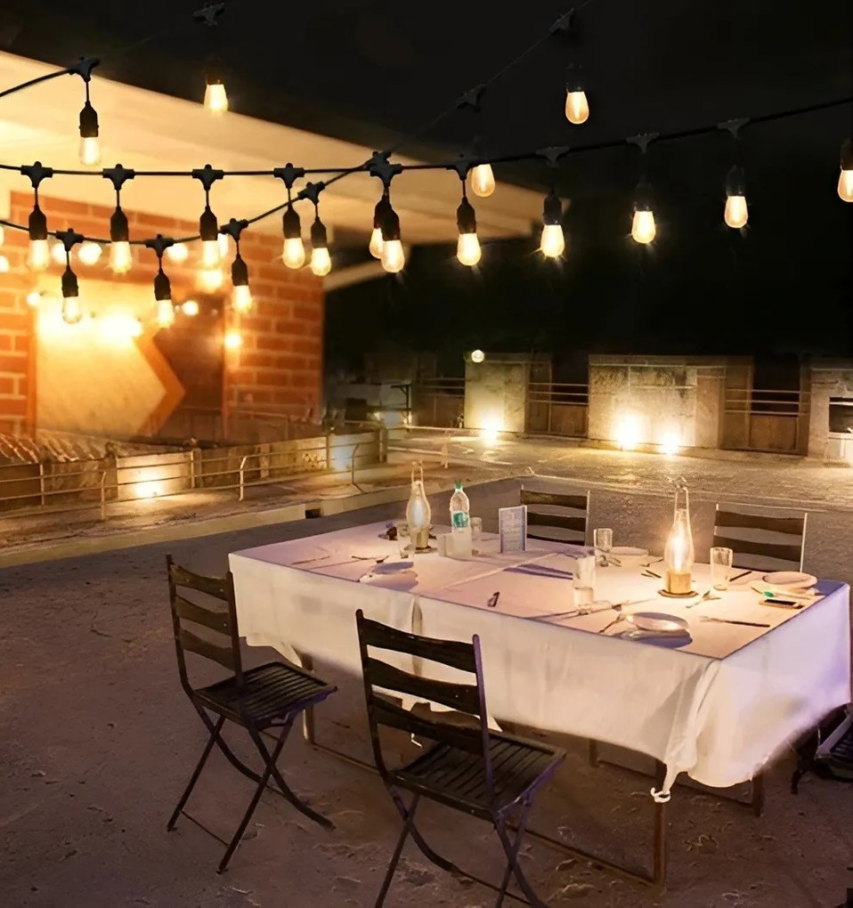 TRENDIE Záhradná svetelná girlanda 20 LED teplá biela E27 20m
