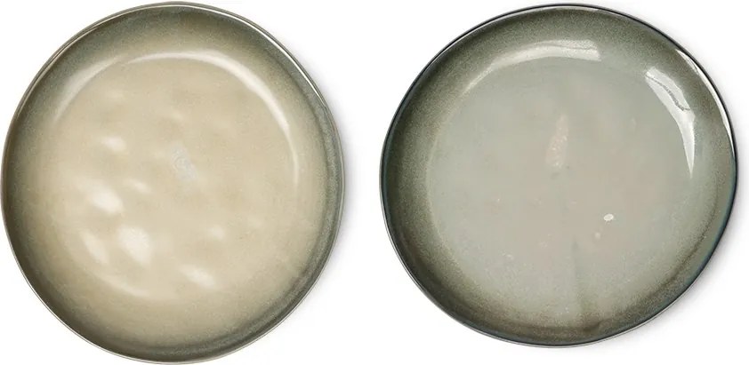 Tyrkysovo šedý ručne tvarovaný dezertný tanier Home Chef - 20 * 19 * 2,3 cm