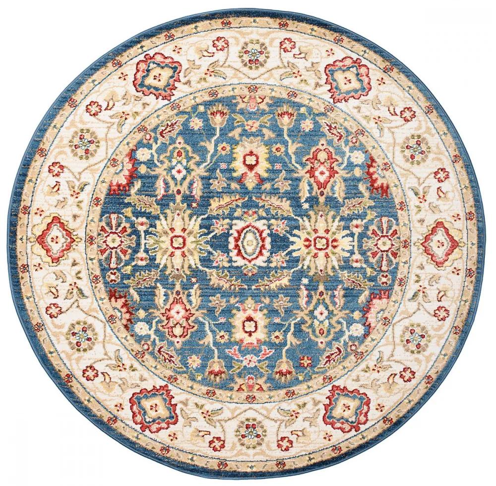 Kusový koberec Baron modrý kruh 100x100cm