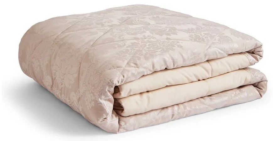 Béžový damaškový prešívaný pléd 240x260 cm Damask Jacquard – Catherine Lansfield