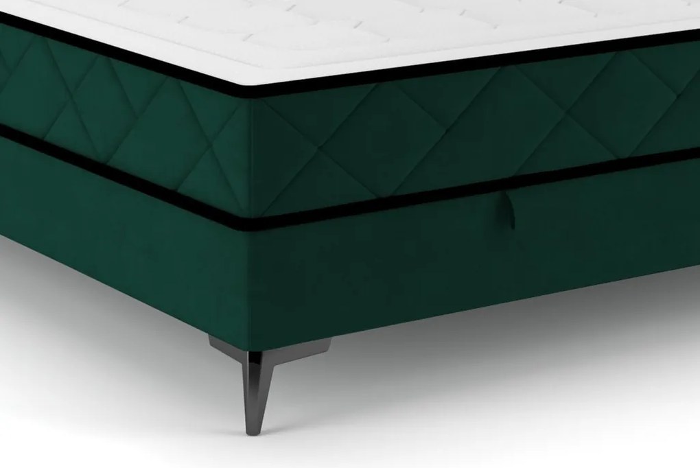 Posteľ Parana 160x200 cm, fľaškovo zelená zamatová látka