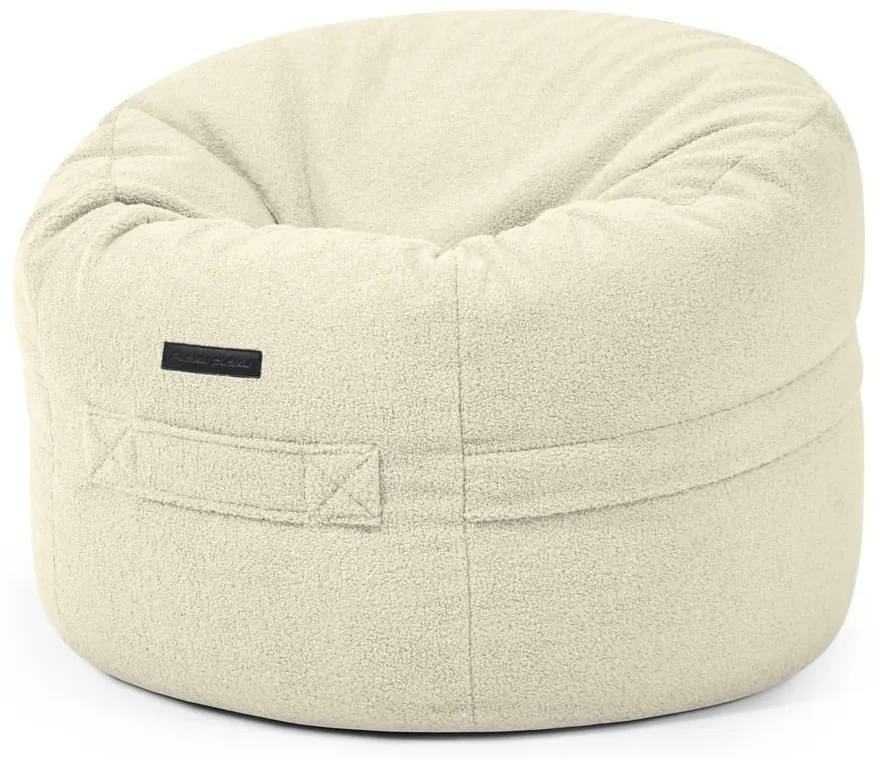 Krémový detský sedací vak z textílie buklé Roll 80 – SLOWDOWN