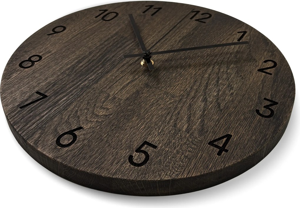 Dubové nástenné hodiny s luxusným dizajnom - MATKON: Farba strieborná 30 cm 4644-108227 MAS024-3169-SILVER-30