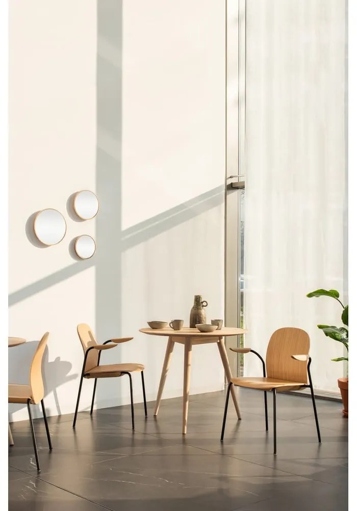 Hnedé/koňakovohnedé stohovateľné jedálenské stoličky v súprave 2 ks v dekore orecha Book – Gazzda