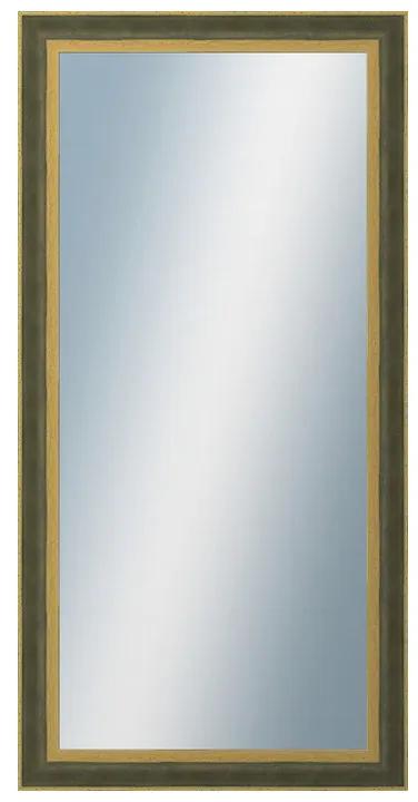 DANTIK - Zrkadlo v rámu, rozmer s rámom 60x120 cm z lišty ZVRATNÁ zelenozlatá plast (3070)